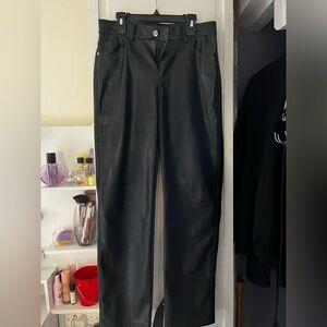 Black Faux Leather Pants